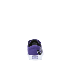 Supra Kids STACKS II VULC VELCRO Purple/Black/white Low Top Shoes | CA-46807